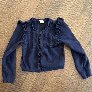 Baby Gap Navy Blue Ruffled Cardigan - 5T